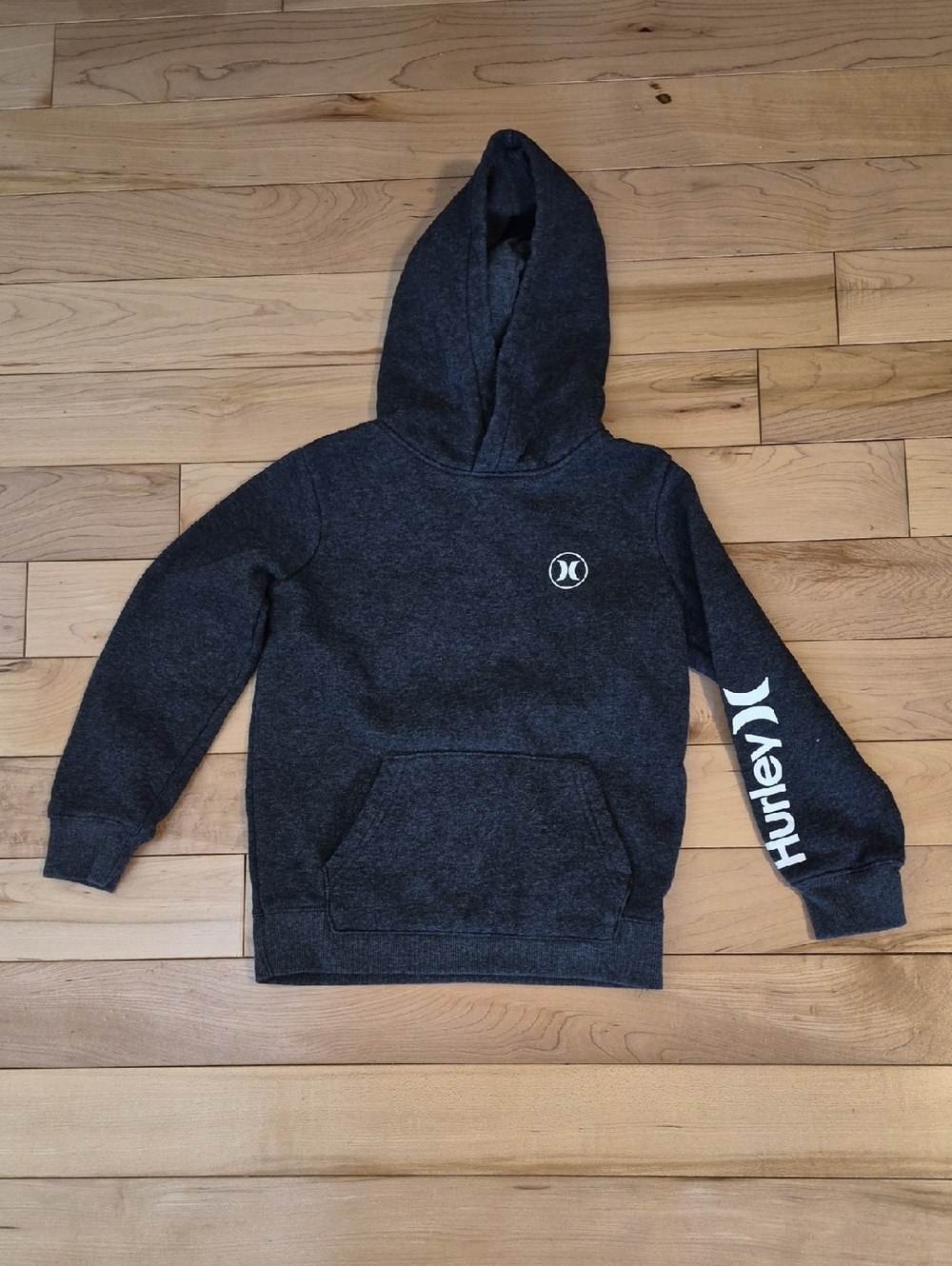 Boys Size 6 Hurley Charcoal Gray Logo Pullover Hoodie